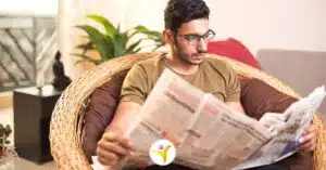 Man leest krant - Hoogsensitiviteit en negatief nieuws